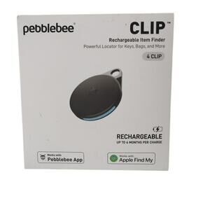 Pebblebee Clip Rechargeable Item Finder Tracker Locator for Keys Bags 4 Clip NEW